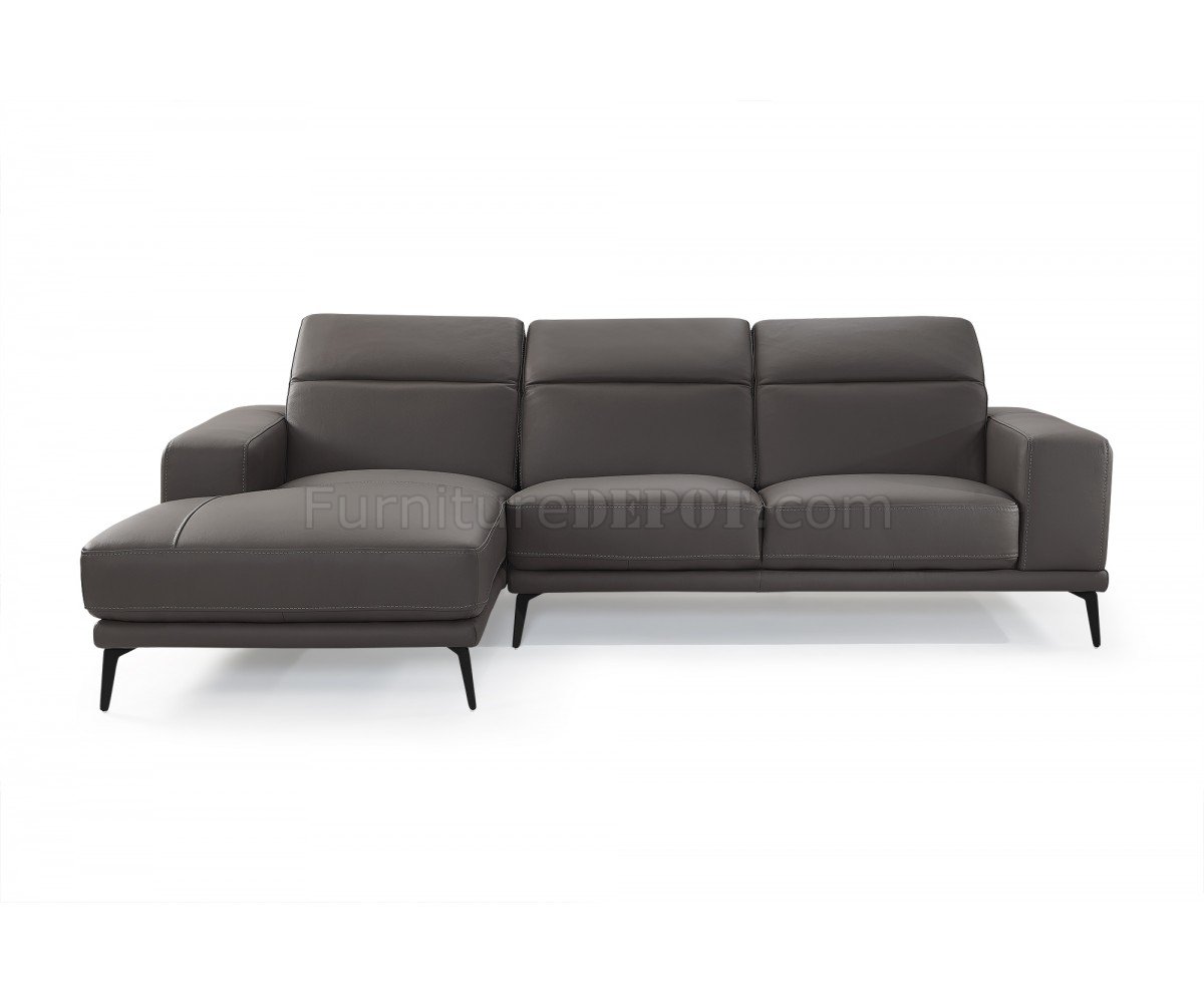 preston gray leather sofa