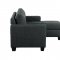 Phelps Sectional Sofa & Ottoman 9789DG - Dark Gray - Homelegance