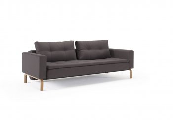 Grand D.E.L. Sofa Bed in Brown by Innovation w/Wood Legs [INSB-Grand-D.E.L-Wood-503]