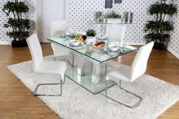 Richfield I CM3362T 5PC Dinette Set in Silver Tone w/Options [FADS-CM3362T-Richfield I]