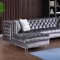 FD161 Sectional Sofa in Gray Velvet by FDF w/Acrylic Legs