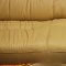 Beige Leather Modern Elegant Sofa with Curved Armrests