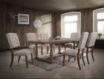 Bernard Dining Room Set 5Pc 66185 in Weathered Oak by Acme [AMDS-66185-Bernard]