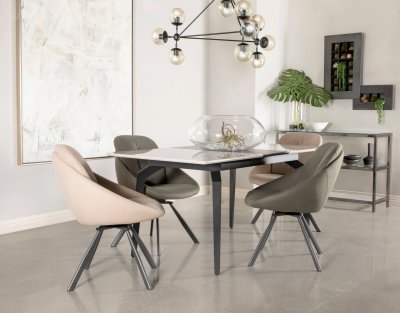 Mina Dining Table 193831 Gray Ceramic Top by Coaster