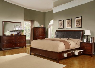 B297 Bedroom in Cherry Finish w/Options