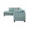 Laurissa Sectional Sofa w/Ottoman 54390 in Light Teal by Acme