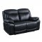 Ralorel Motion Sofa & Loveseat Set LV00060 Black Leather by Acme