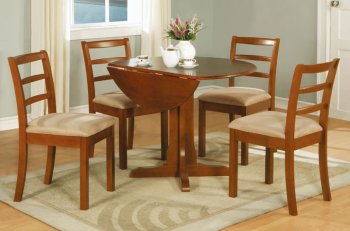 Medium Brown Stylish Dinette Table w/Double Drop Leaf [PXDS-F2180]