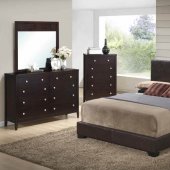 8103-Lily 5Pc Bedroom Set by Global w/Brown Upholstered Bed