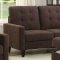 Nate Sofa 50250 in Chocolate Fabric by Acme w/Options