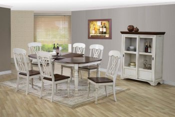 White & Walnut Two-Tone Finish Modern 5Pc Dining Set w/Options [WDDS-1273]