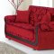 Roxanna Sofa Bed in Red Chenille Fabric by Rain w/Optional Items