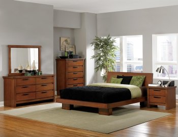 2218 Kobe Bedroom by Homelegance in Medium Oak w/Options [HEBS-2218 Kobe]