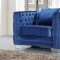 Reese 648LtBlu Sofa in Light Blue Velvet Fabric w/Optional Items