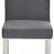 Opal Dining Chair 736 Set of 2 in Grey Velvet Fabric by Meridian