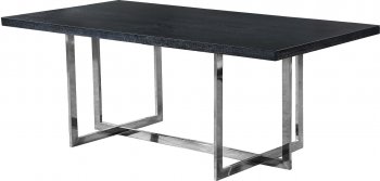 Elle Dining Table 738 w/ Black Charcoal Top & Chrome Metal Base [MRDS-738 Elle]