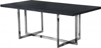 Elle Dining Table 738 w/ Black Charcoal Top & Chrome Metal Base