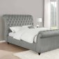 Chelles Upholstered Bed 315921 in Gray Velvet by Coaster