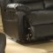 Black Bonded Full Leather Modern Reclining Sofa w/Optional Items