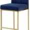 Giselle Counter Stool 781 Set of 2 Navy Velvet Fabric -Meridian