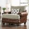 Reyna Sofa SM5147 in Brown Chenille & Leatherette w/Options