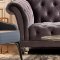 Darcy Sofa & Loveseat Set in Grey Velvet Fabric