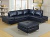 Sadie Sectional Sofa CM6178 in Dark Blue Breathable Leatherette