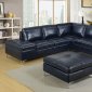 Sadie Sectional Sofa CM6178 in Dark Blue Breathable Leatherette