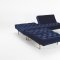 Oldschool Sofa Bed in Dark Blue w/Brass Legs by Innovation