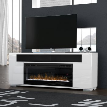 Haley Electric Fireplace Media Console in White by Dimplex [SFDX-Haley White]