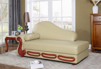 Bella Chaise 632 in Khaki Bonded Leather by Meridian