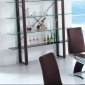 D105 Shelf Unit w/4 Glass Shelves & Chocolate Frame