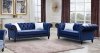 Gaby Sofa & Loveseat Set in Blue Fabric w/Options