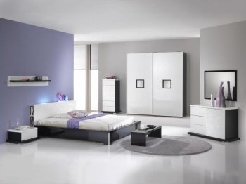 Black & White Two-Tone 4Pc Modern Bedroom Set [VGBS-Eden]