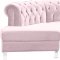 Anabella Sectional Sofa 697 3Pc Pink Velvet Fabric by Meridian