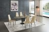 2417 Dining Table Brown Marble -ESF w/Optional 3405 Beige Chairs