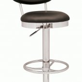 Black & Chrome Set of 2 Modern Barstool w/Adjustable Height