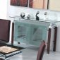 D105 Buffet w/Glass Top & Chocolate Legs