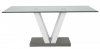 Key Dining Table in White Gloss w/Glass Top by Whiteline Imports