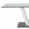 Key Dining Table Walnut w/Clear Glass Top by Whiteline Imports