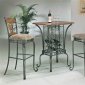 Wooden Top & Metal Base Classic Pub Table w/Optional Stools