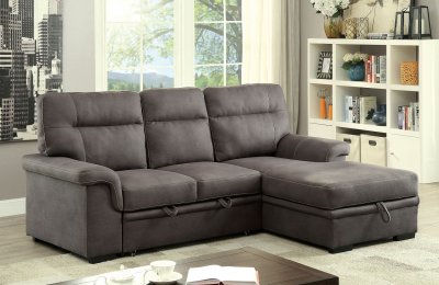 Blaire Sectional Sofa Bed CM6839 in Graphite Fabric