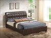 G2595 Upholstered Bed in Dark Brown Leatherette by Glory