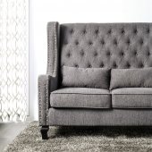 Alicante CM-BN6449GY Loveseat Bench in Gray Linen