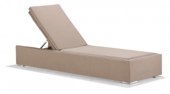 Contemporary Beige Outdoor Chaise Lounger w/Adjustable Height [ZOUT-Aruba-701340]