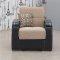 Fabric & Leather Two-Tone Modern Sofa Bed w/Optional Items