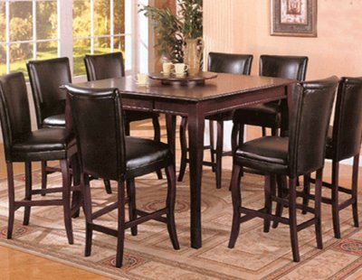 Dark Cherry Counter Height Elegant Table with Lazy Susan