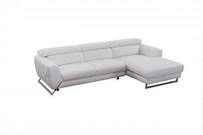 S266 Sectional Sofa in White Leather by Beverly Hills