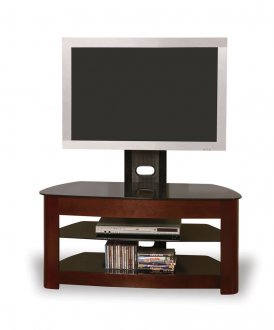 Mahogany Finish Wooden Base Contemporary Tv Stand