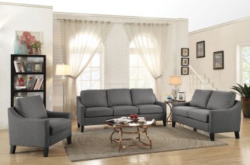 Zapata Sofa & Loveseat Set 53755 in Gray Linen by Acme w/Options [AMS-53755-Zapata]